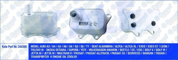 KALE 344395 Yag Sogutucu Vw A3 / A4 / A5 / A6 / A8 / Q3 / Q5 / Tt - Alhambra / Altea / Altea Xl / Exeo / Exeo St / Leon / Toledo Iii - Octavia / Superb / Yeti - Amarok / Beetle / Cc / Eos / Golf V / Golf Vi / Jetta Iii / Jetta Iv / Multivan V / Passat / Passat Alltr